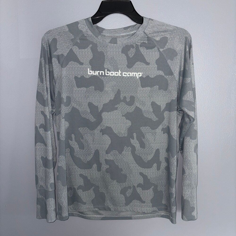 Burn Boot Camp Unisex Pull Over Athletic Top Gray Camo 2XL
